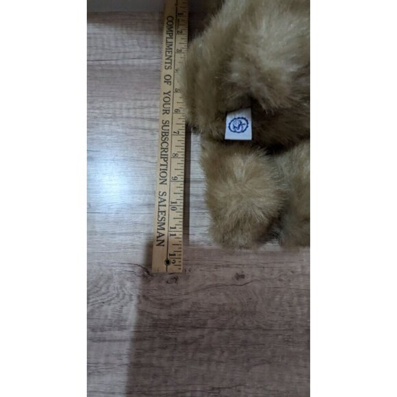 Vintage Jerry Elsner  Plush Teddy Bear With Plaid Bow 12" Stuffed animal toy - Picture 8 of 10